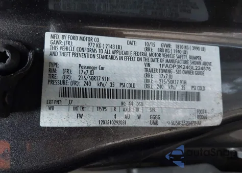 2016 Ford Focus Se from USA, damaged, VIN 1FADP3K24GL224576